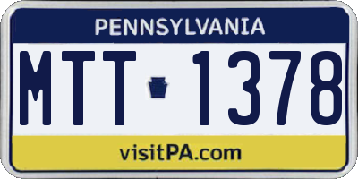 PA license plate MTT1378