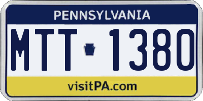 PA license plate MTT1380