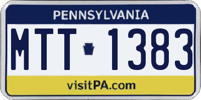 PA license plate MTT1383
