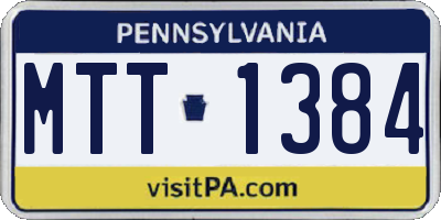 PA license plate MTT1384