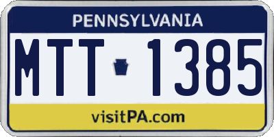 PA license plate MTT1385