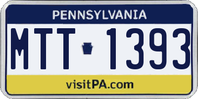 PA license plate MTT1393
