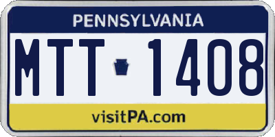 PA license plate MTT1408
