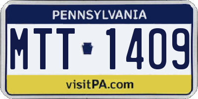 PA license plate MTT1409