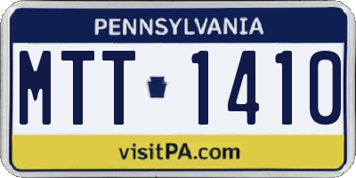 PA license plate MTT1410