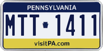 PA license plate MTT1411