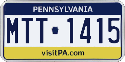 PA license plate MTT1415