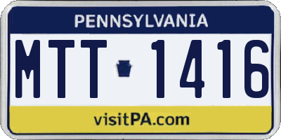 PA license plate MTT1416