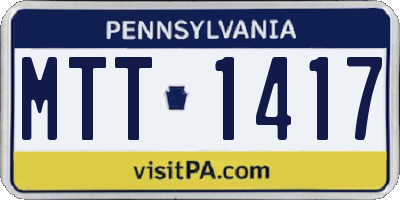 PA license plate MTT1417