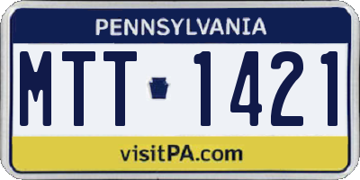 PA license plate MTT1421