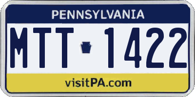 PA license plate MTT1422