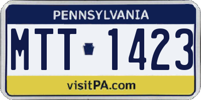 PA license plate MTT1423