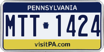 PA license plate MTT1424