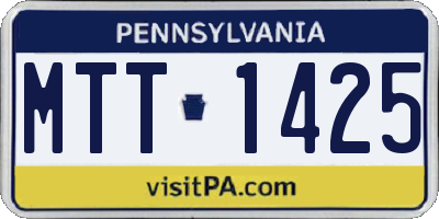 PA license plate MTT1425