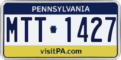 PA license plate MTT1427