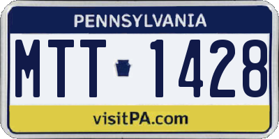 PA license plate MTT1428