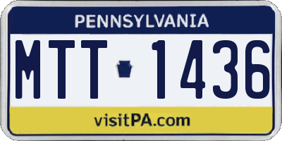 PA license plate MTT1436