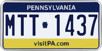 PA license plate MTT1437