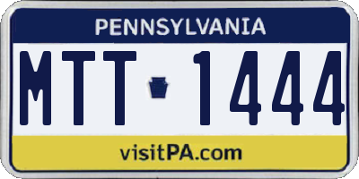 PA license plate MTT1444