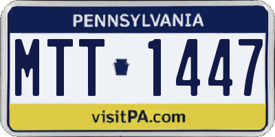 PA license plate MTT1447