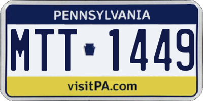 PA license plate MTT1449