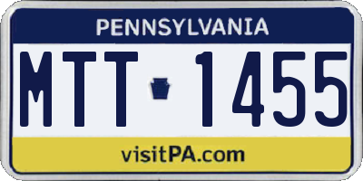 PA license plate MTT1455
