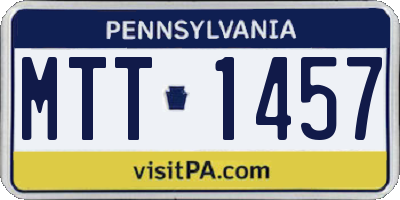 PA license plate MTT1457