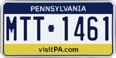PA license plate MTT1461