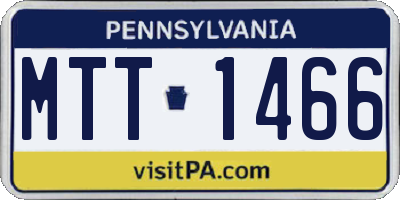 PA license plate MTT1466