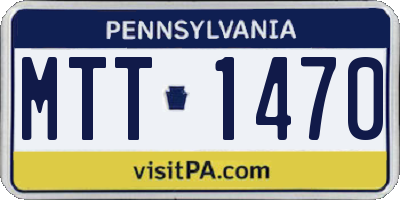 PA license plate MTT1470