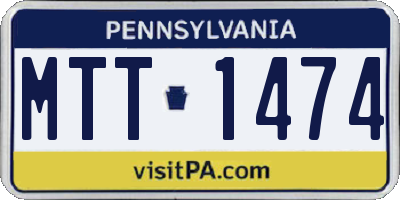 PA license plate MTT1474