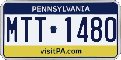 PA license plate MTT1480