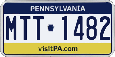 PA license plate MTT1482