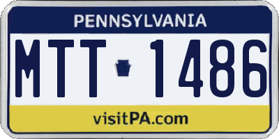 PA license plate MTT1486