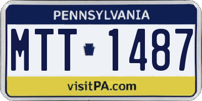 PA license plate MTT1487