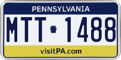 PA license plate MTT1488