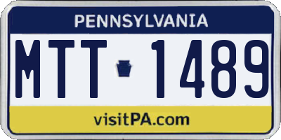 PA license plate MTT1489