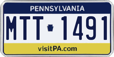 PA license plate MTT1491