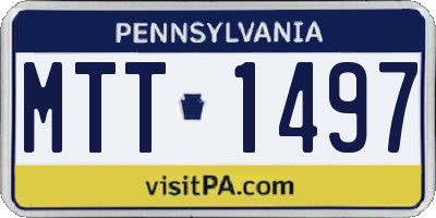 PA license plate MTT1497