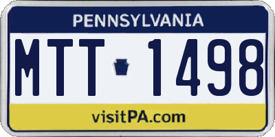 PA license plate MTT1498