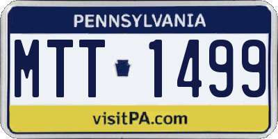 PA license plate MTT1499