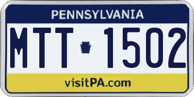 PA license plate MTT1502