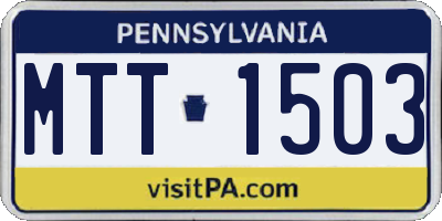 PA license plate MTT1503