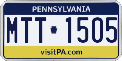 PA license plate MTT1505