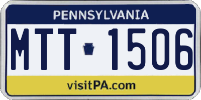 PA license plate MTT1506