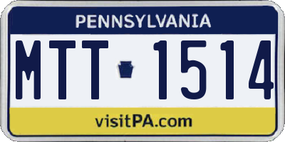 PA license plate MTT1514