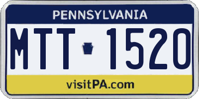 PA license plate MTT1520