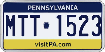 PA license plate MTT1523