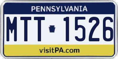 PA license plate MTT1526