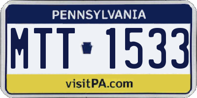 PA license plate MTT1533